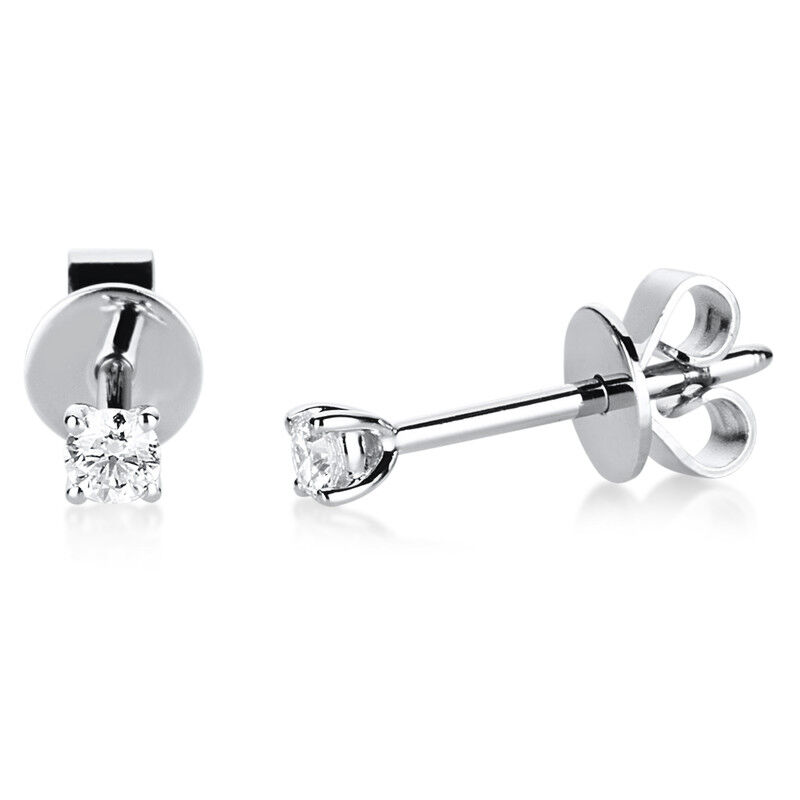 Solitaire Ohrstecker 750er Weißgold 18kt 0,16ct