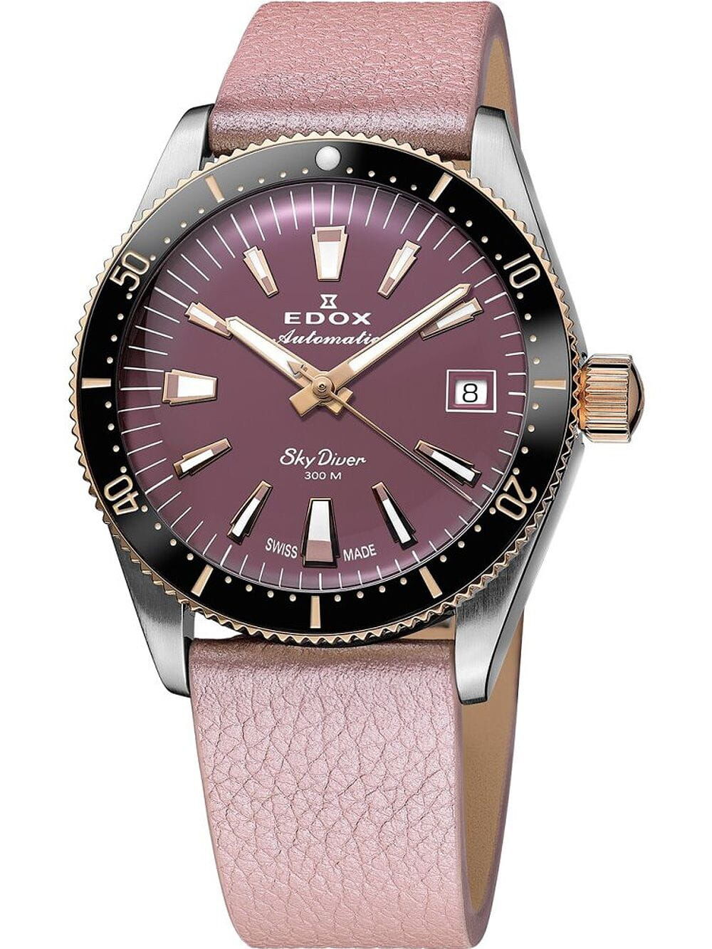 80131-357rnrc-vio_band Edox SkyDiver 38 Date Automatic Limited Edition Unisex Watch 80131 357RNRC VIO