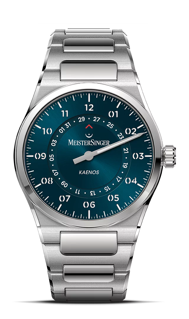 Meister Singer Kaenos Open Date, Sonnenschliff Petrol, Automatikuhr Herrenuhr KSOD939