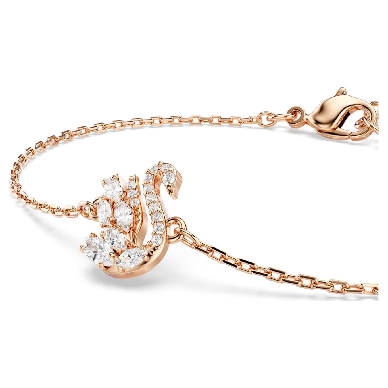 Swarovski  Swan Armband Verschiedene Schliffe, Schwan, Weiß, Roségold-Legierungsschicht