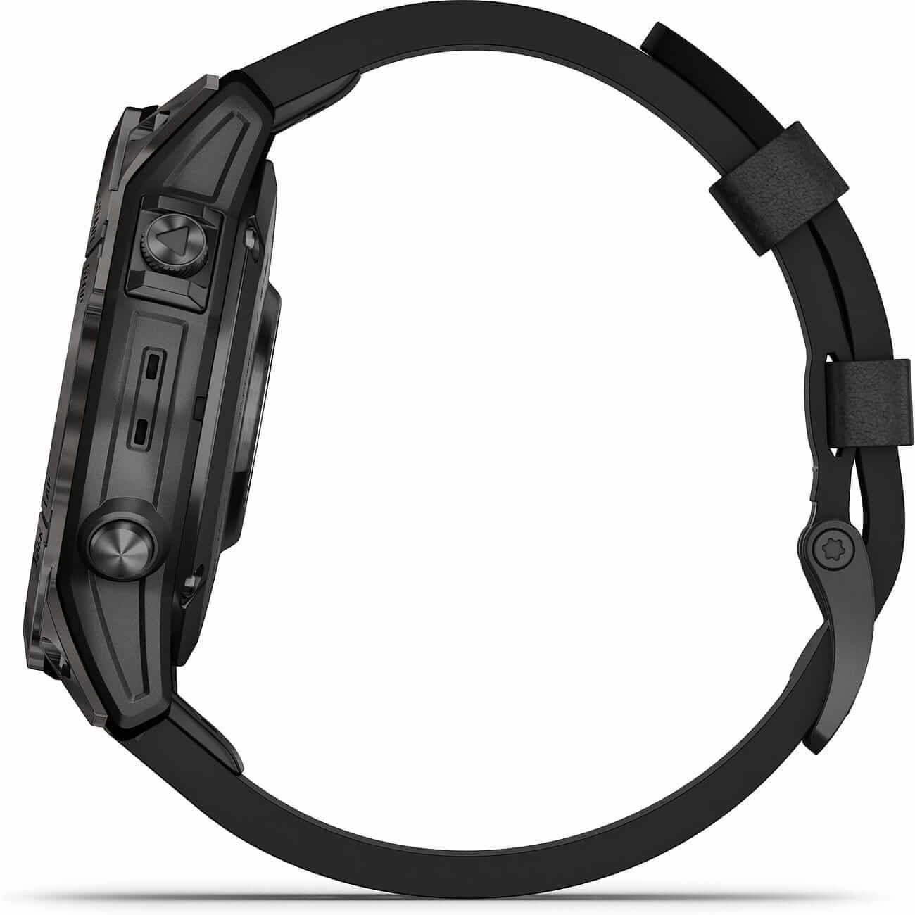 Garmin Epix™ Pro Gen 2 Sapphire Titan with leather strap and silicone strap 010-02803-30