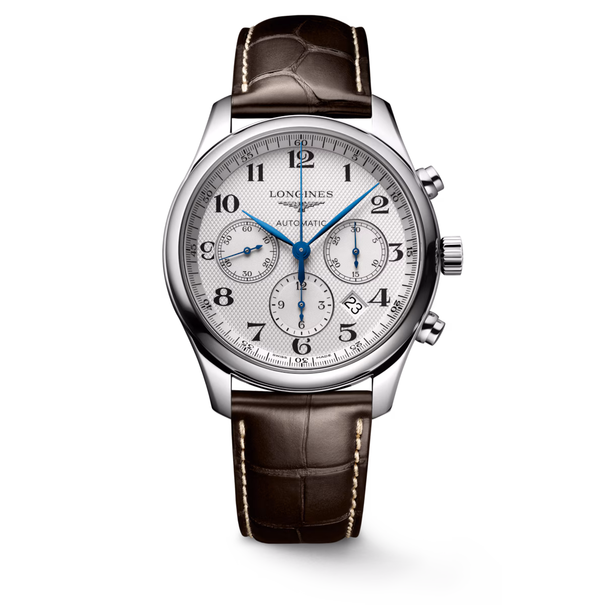 Longines Master Collection Chronograph Silber Lederband Herrenuhr L2.759.4.78.3