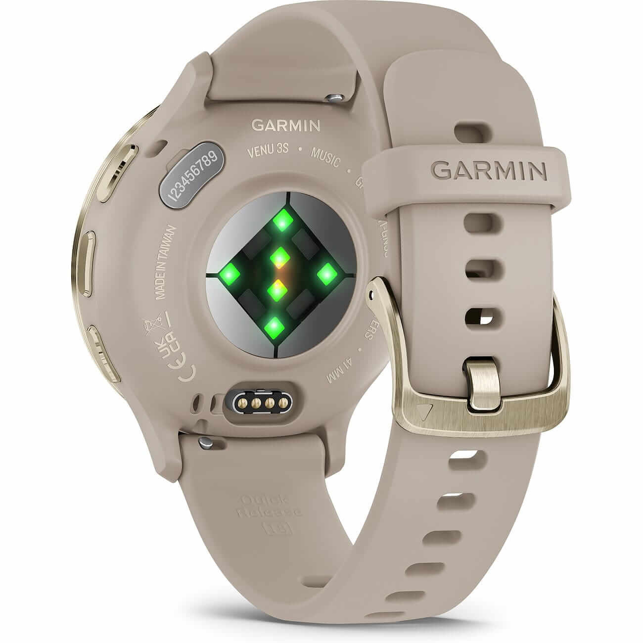 Garmin Venu 3S French Gray/Softgold mit Silikonarmband Damenuhr 010-02785-02