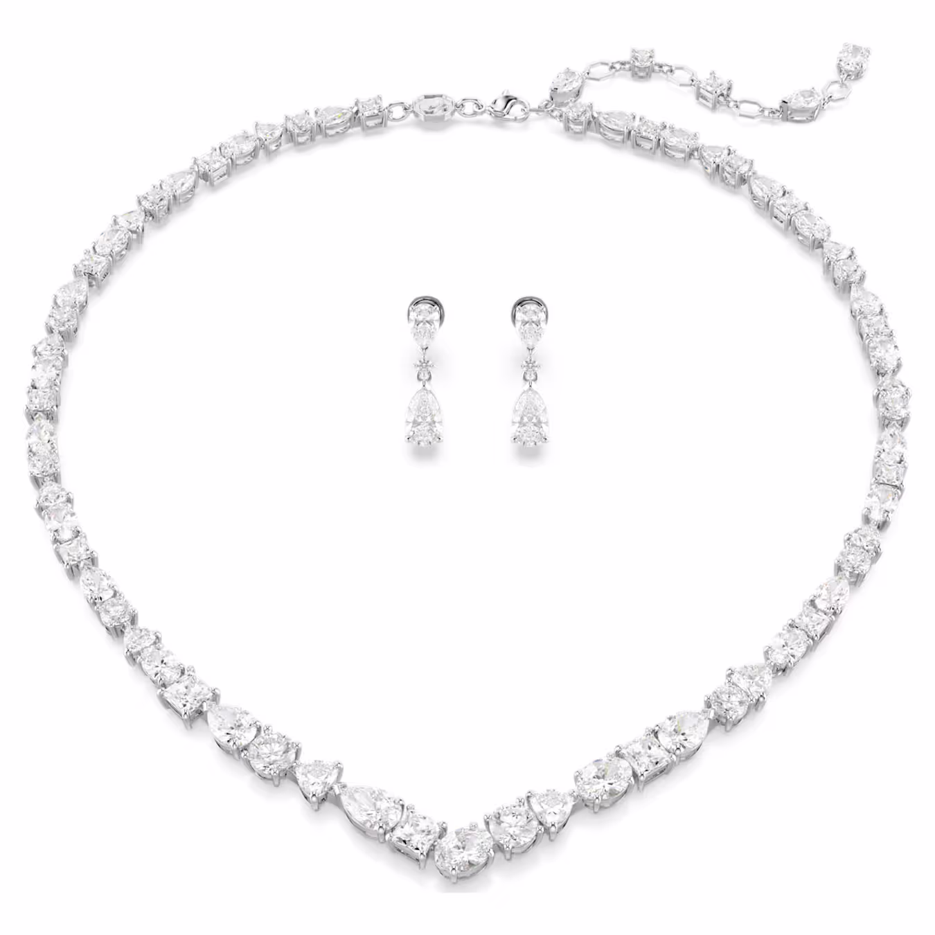 Swarovski Mesmera Set, Assorted Cuts, White, Rhodium Plated