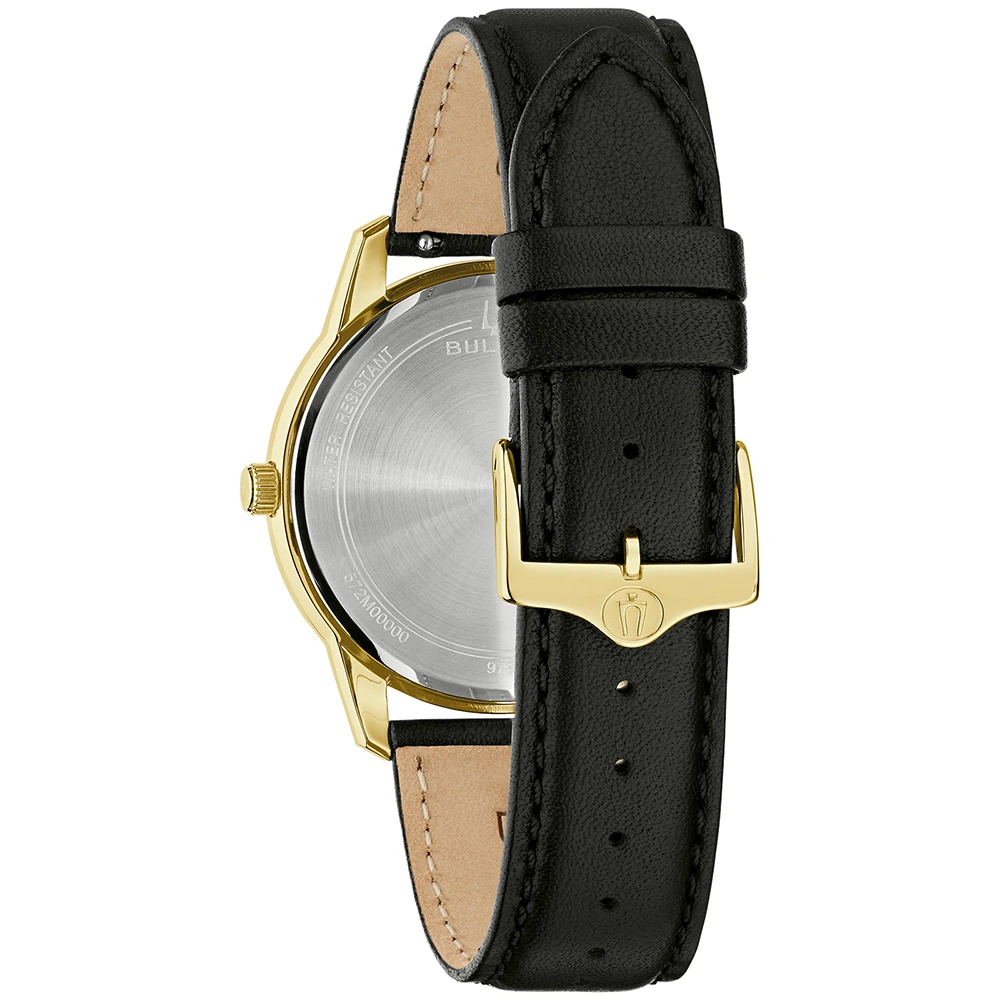 Bulova Classic Leder Weißes Zifferblatt, 40mm Herrenuhr 97B238