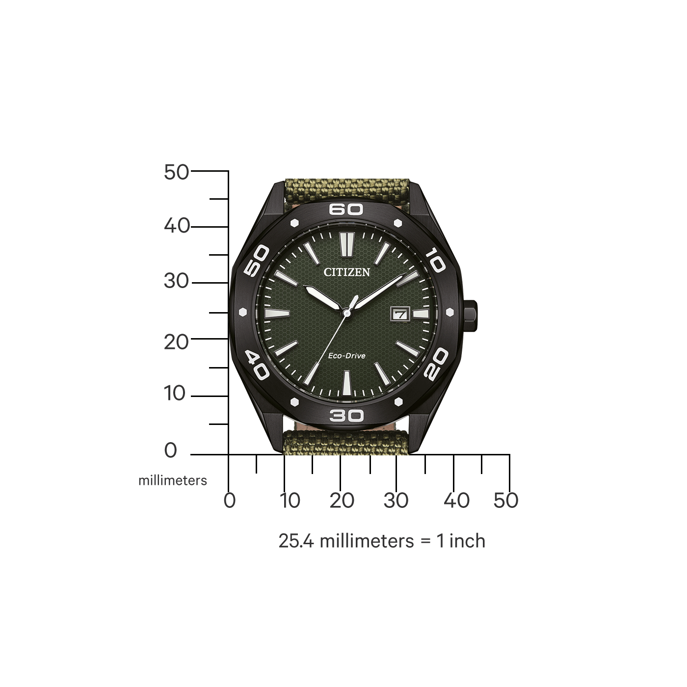 Citizen Eco-Drive Active Sport Green Men's Watch BM7635-01X Citizen Eco-Drive Active Sport Green Men's Watch BM7635-01X