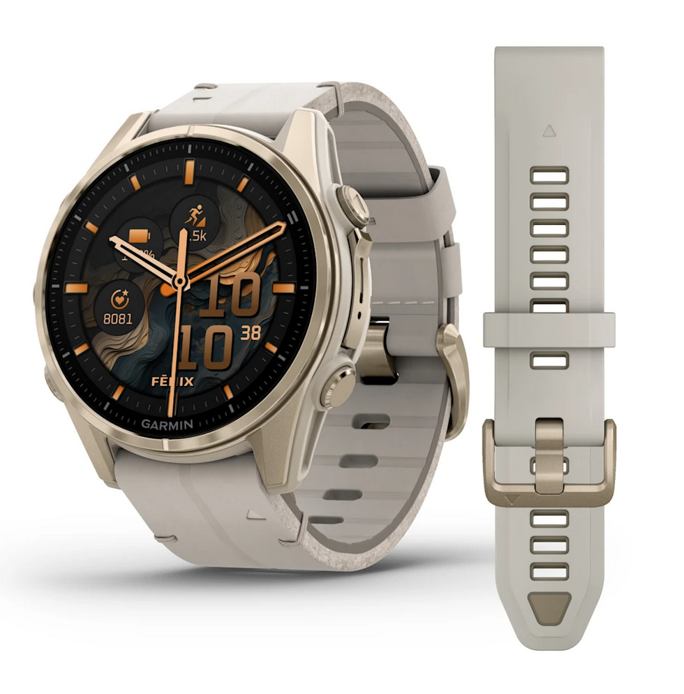 Garmin fēnix® 8 - 43 mm AMOLED Sapphire Fog Gray/Soft Gold 010-02903-40