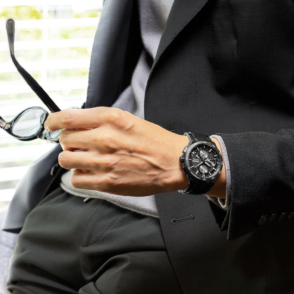 Herren-Astron-Quarz-GPS-Solar-Uhr-5X83-5 Seiko Seiko Astron GPS Solar Dual Time Chronograph Men's Watch SSH155J1