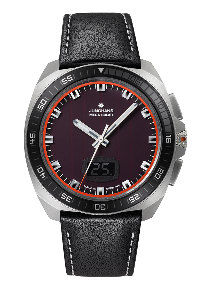 Junghans 1972 Mega Solar, 43mm, Multifrequenz-Funk-Solarwerk, Saphirglas Herrenuhr 56/4610.00
