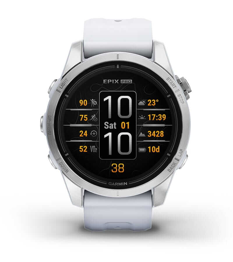 Garmin Epix™ Pro Gen 42mm Stone White/Silver with Silicone Strap 010-02802-01