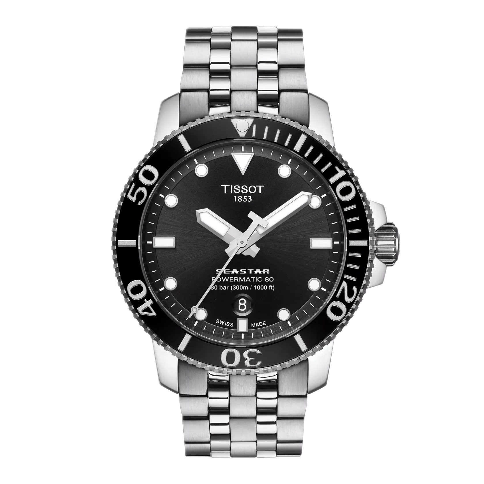 Tissot Tissot Seastar 2000 Automatik, Edelstahl, 44mm, schwarzes Zifferblatt Herrenuhr T120.907.11.051.00