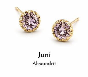 Birth Stone, Geburtsstein Ohrtecker 925/- Silber Juni heller Amethyst