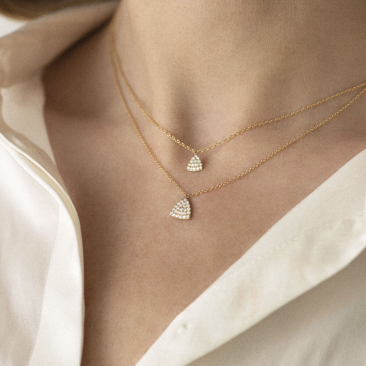 One More Eolo Damen Halskette in 18 Karat Gelbgold mit Diamanten 929T06A