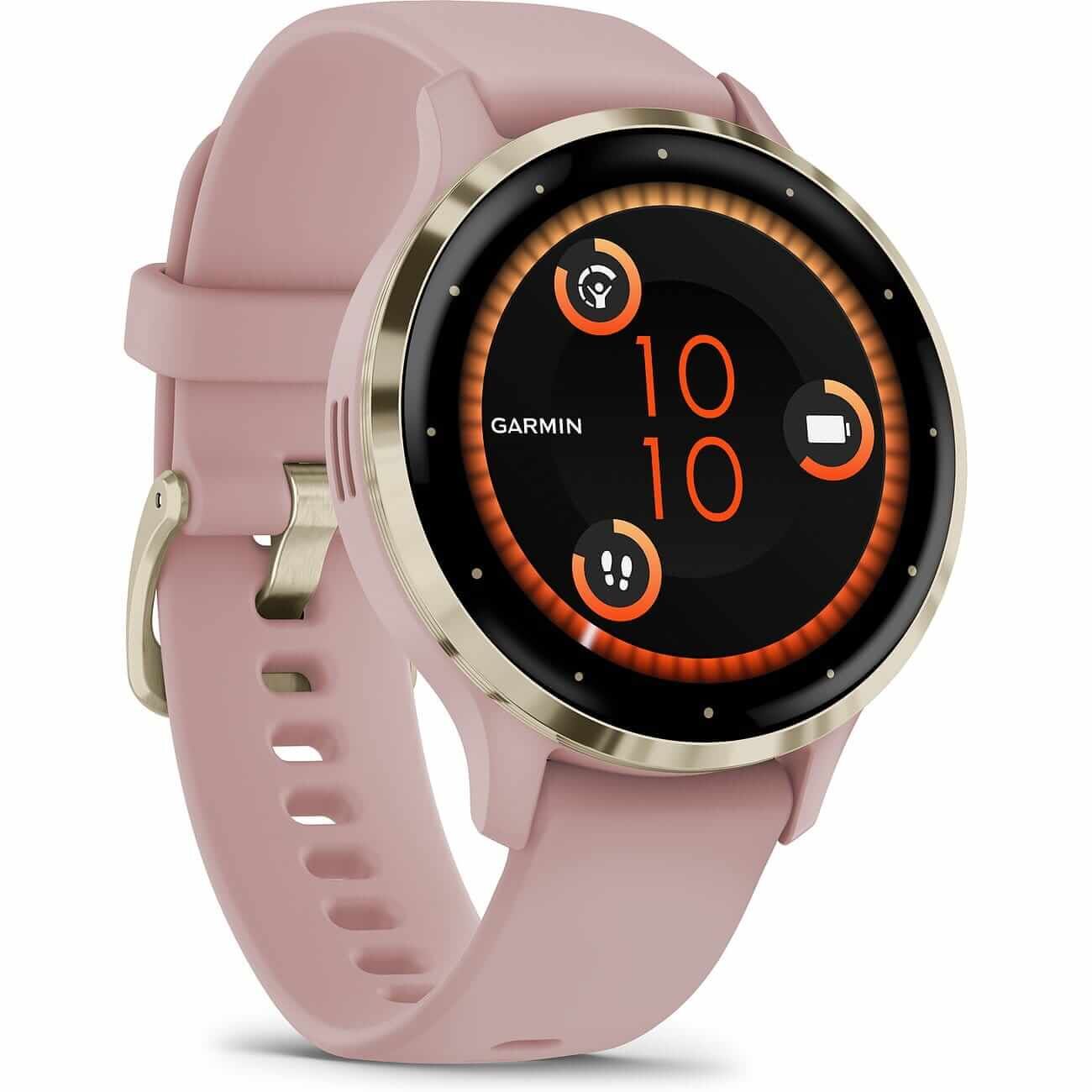 Garmin Venu 3S Dust Rose/Softgold mit Silikonarmband Damenuhr 010-02785-03