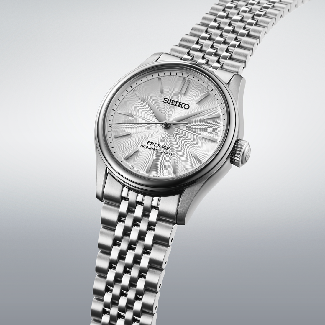 Seiko Presage Automatik 3 Zeiger, 72 Stunden Gangreserve, Edelstahl, Weiß Herrenuhr HCC001J1