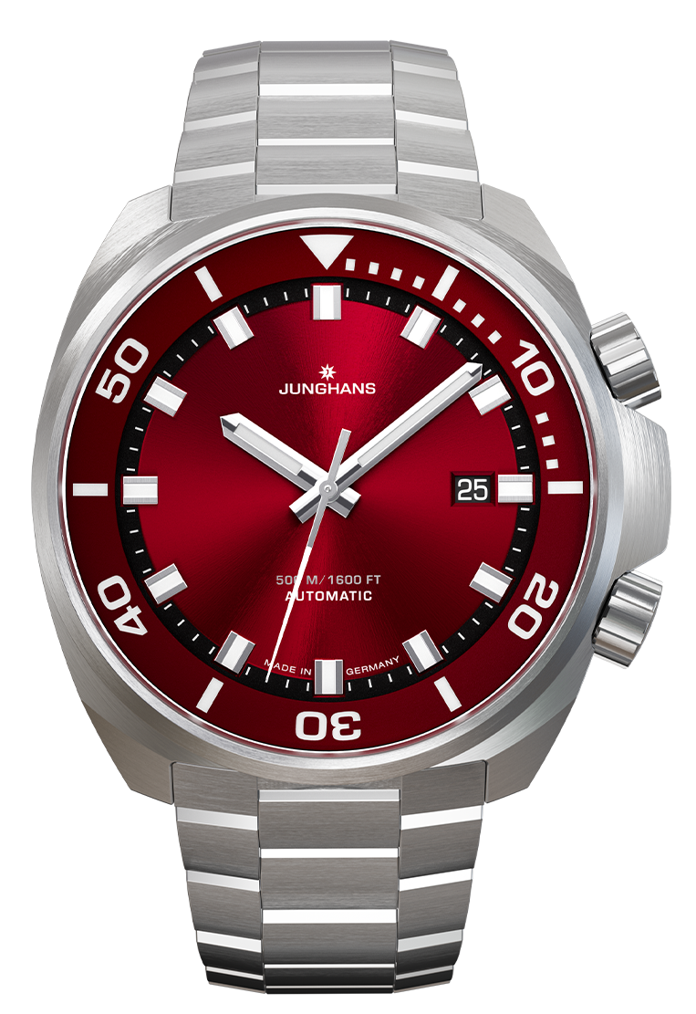 Junghans Aquaris Red Taucheruhr, Rot, Automatik, 50 bar Herrenuhr 27/4661.44
