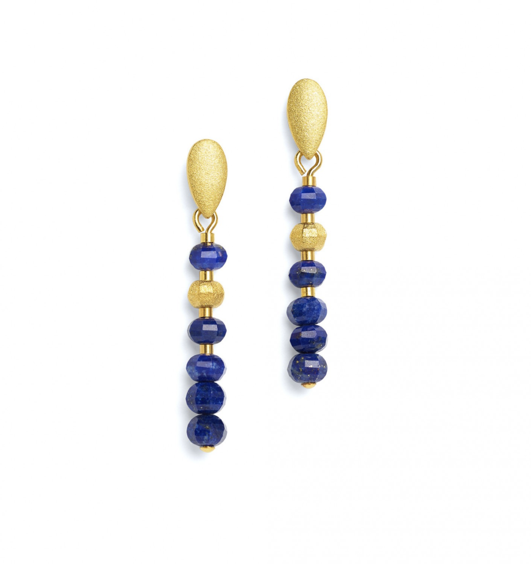 Bernd Wolf Ohrringe Lampa Designlinie Lampa, Lapislazuli, 36mm