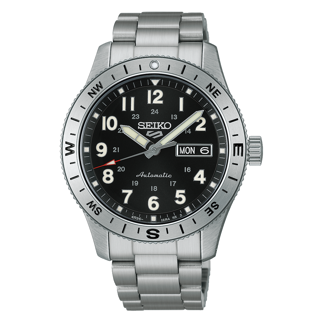 Seiko 5 Sports Field series 41mm, Edelstahl, Automatik, Schwarz Herrenuhr HDB006K1