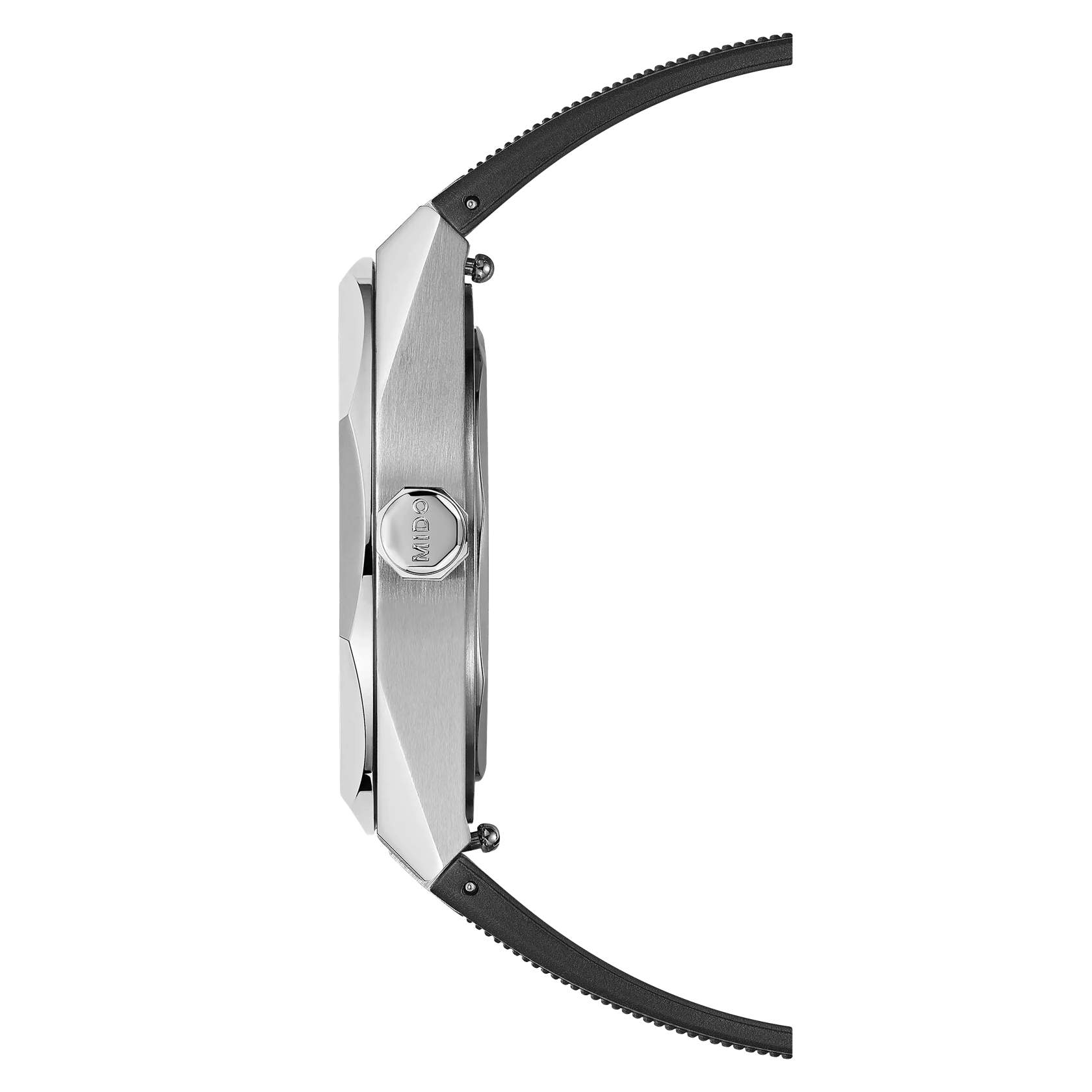 Mido Multifort 8 One Crown, Schwarz, Kautschukband, Achteckige Lünette Herrenuhr M055.507.17.051.00