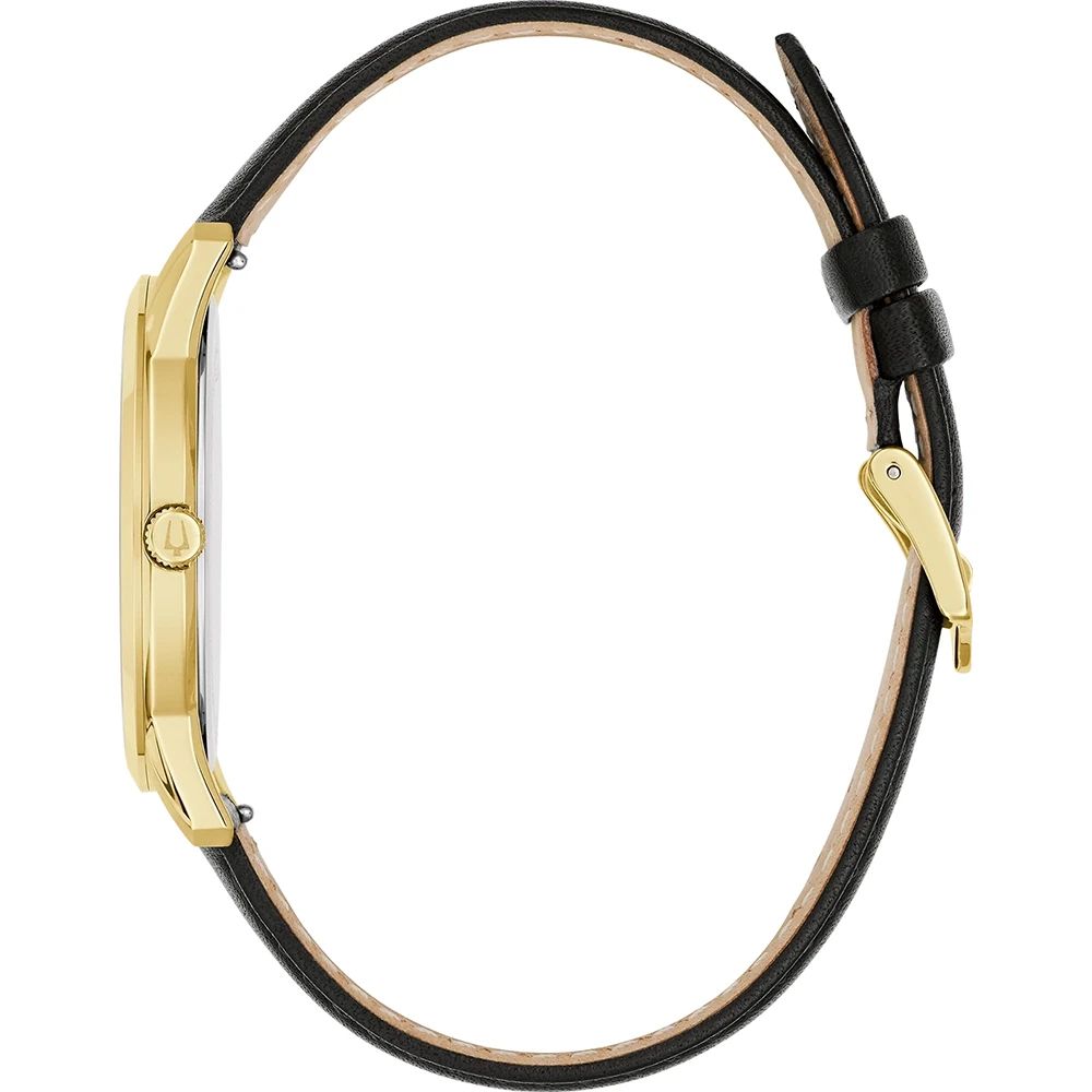 Bulova Classic Leder Weißes Zifferblatt, 40mm Herrenuhr 97B238