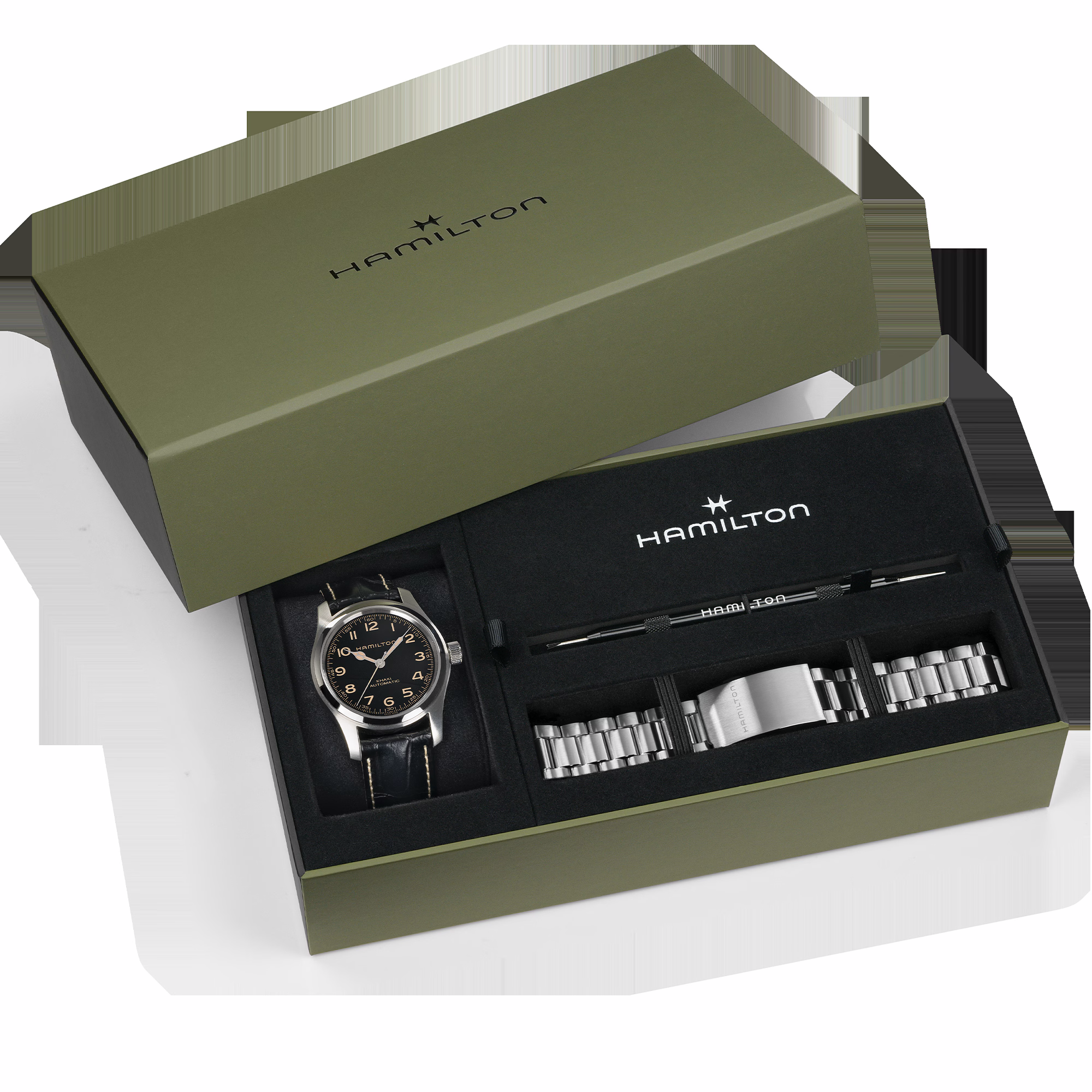 Hamilton Khaki Field Automatik H70605732 Set mit Box 42mm 