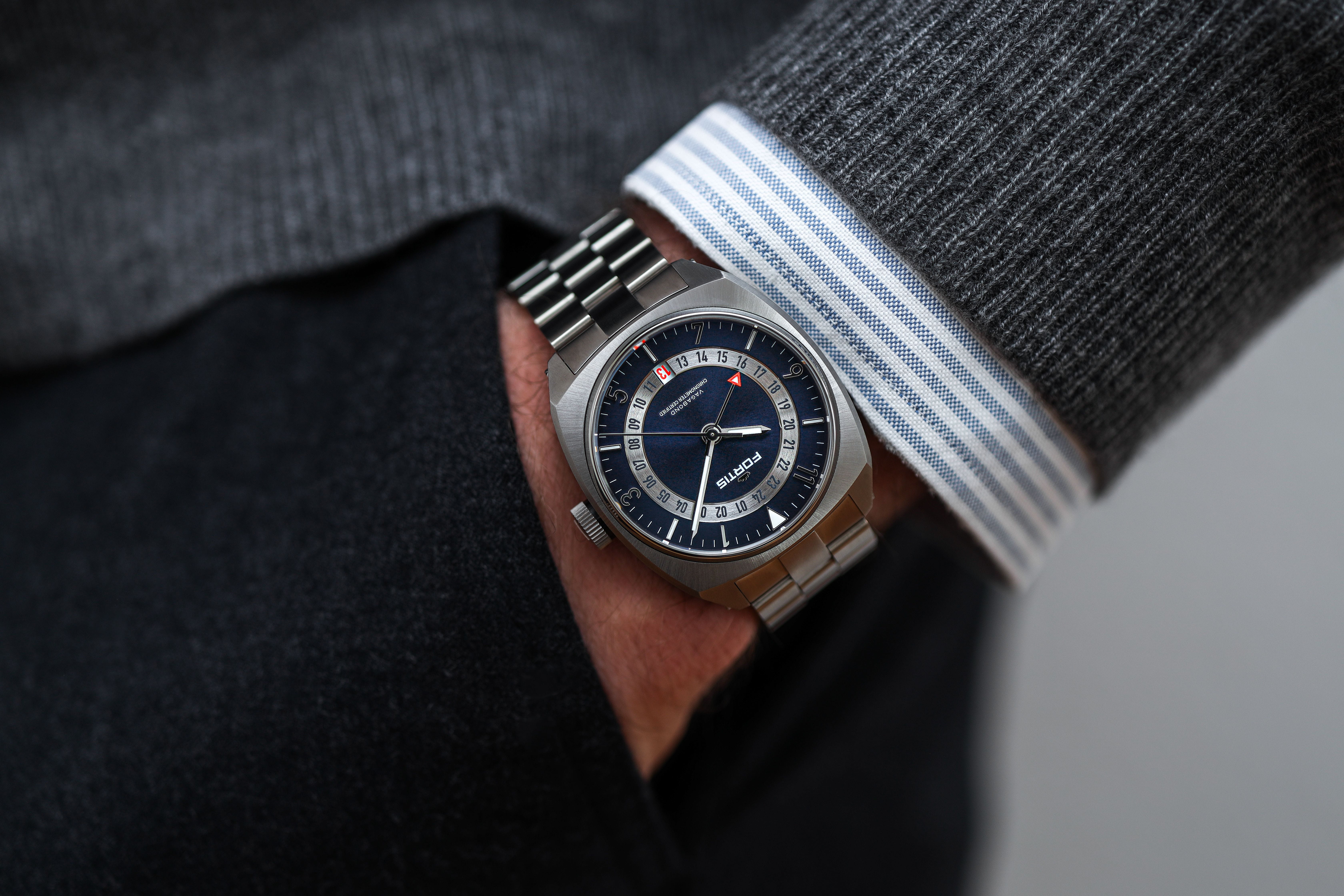 PRyDS2mm Fortis VAGABOND V-40  Blue Dusk Herrenuhr F6660002