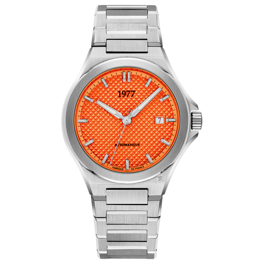 1977 ARSENE Automatique, 41 MM, Cadran Orange, Bracelet Acier 904L Men's Watch 1977P02181
