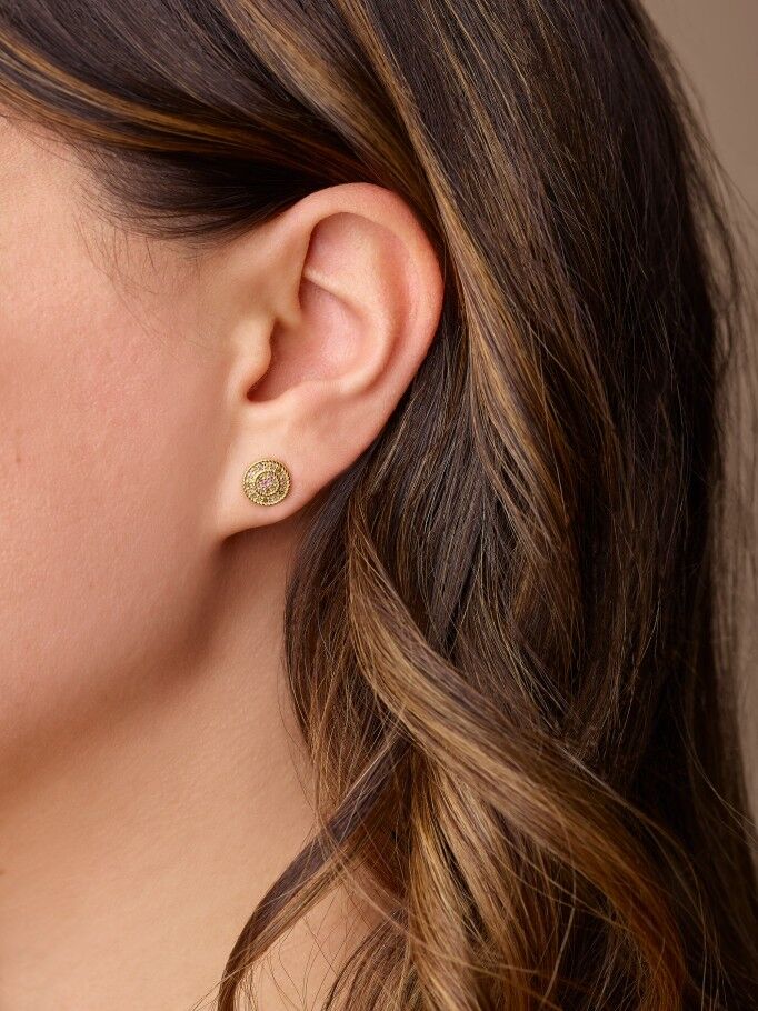 Bernd Wolf Stecker Verina Designlinie Sparkling Pavé, Turmalin, 24-Karat-goldplattiert