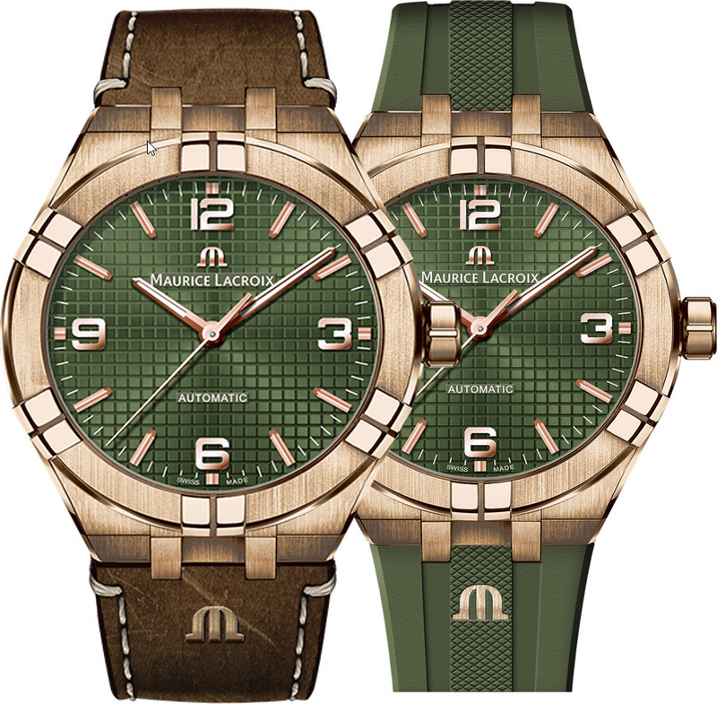 Maurice Lacroix Aikon Automatic Limited Edition, Leather Strap and Rubber Strap Men's Watch AI6008-BRZ0B-630-M Maurice Lacroix Aikon Automatic Limited Edition, Leather Strap and Rubber Strap Men's Watch AI6008-BRZ0B-630-M