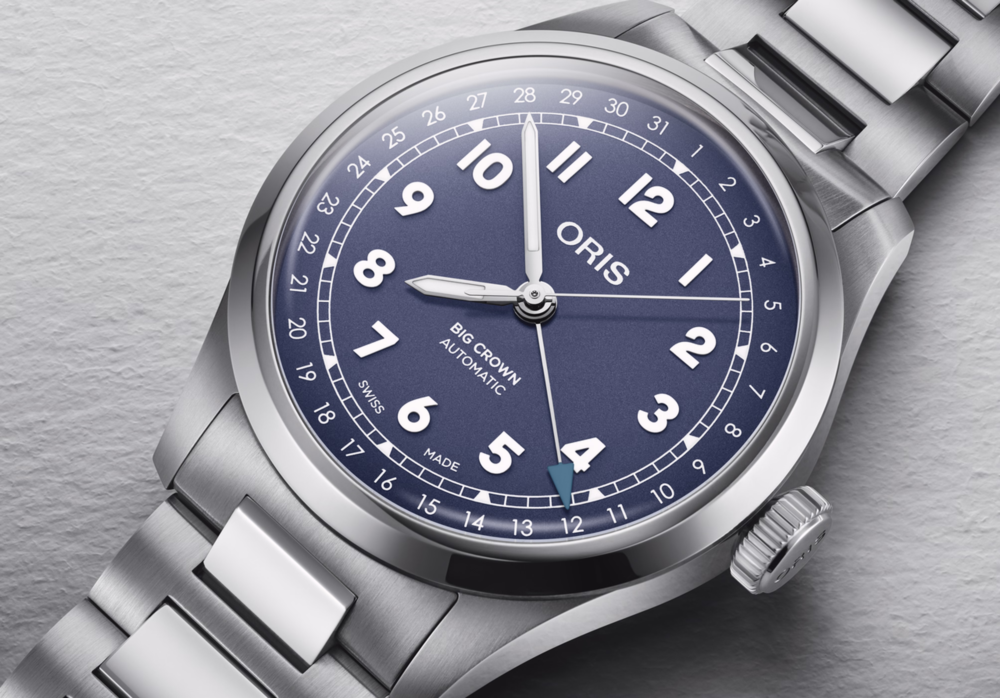 Oris Big Crown Pointer Date 40mm Edelstahl Blau Herrenuhr 01 754 7798 4068-07 8 20 06
