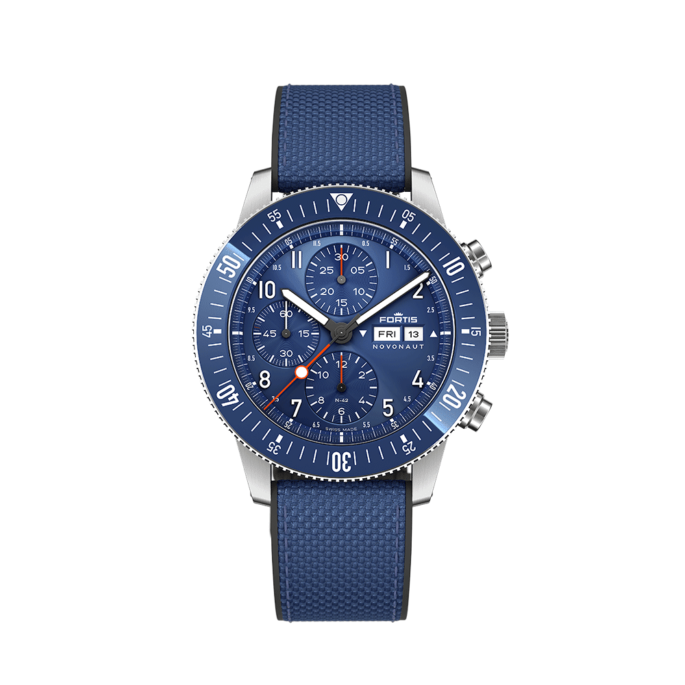 N-42_cobalt-blue_HS Fortis NOVONAUT N-42 Cobalt Blue Men's Watch F2040013