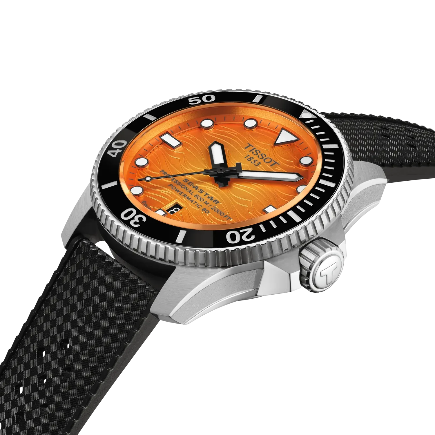 Tissot Seastar 2000 Automatik 44mm, Orange, 80 Stunden Gangreserve Herrenuhr T120.907.17.281.00