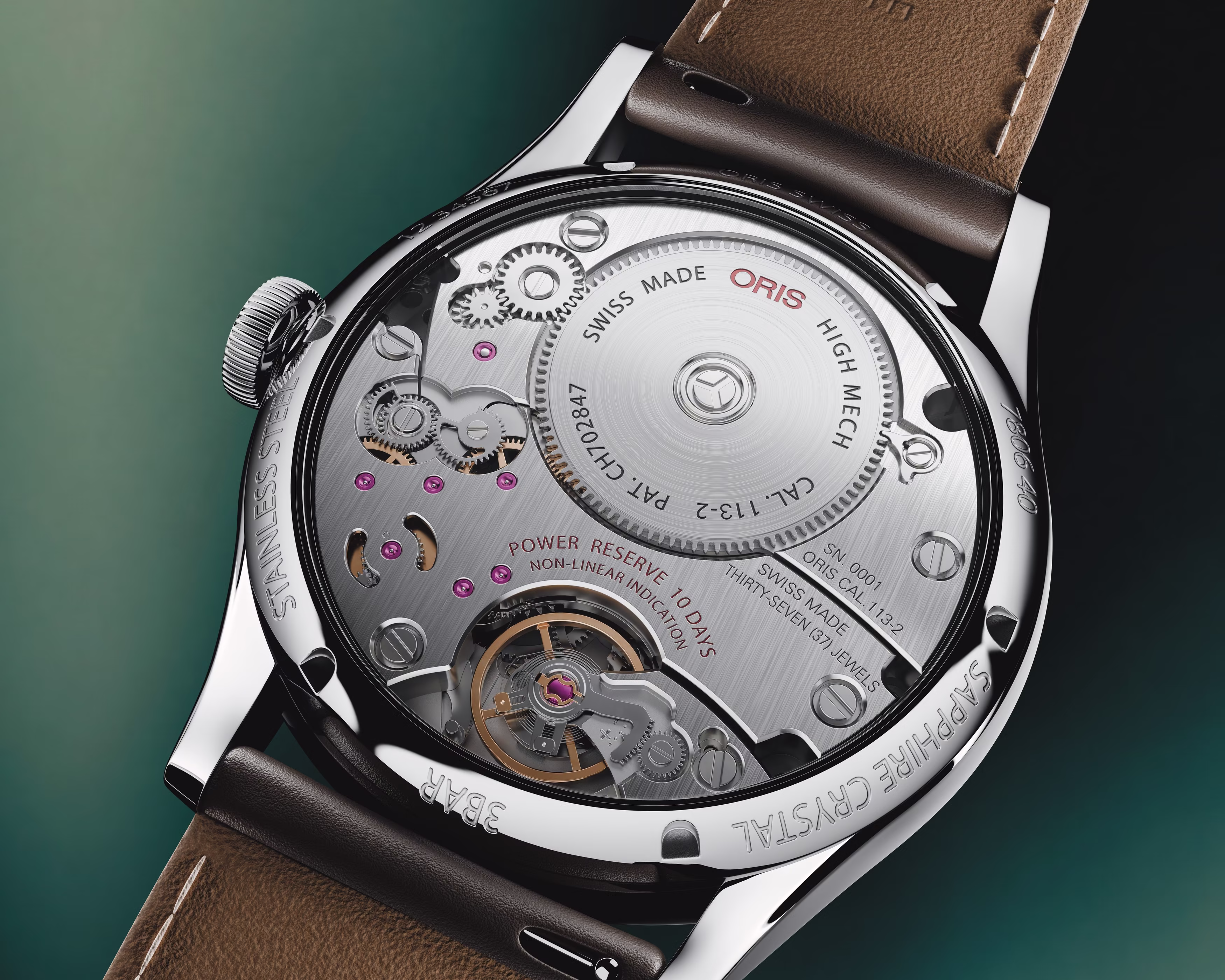 Oris Artelier Calibre 113, 43mm, leather strap, 10-day power reserve, white men's watch 01 113 7806 4051-07 5 22 96FC