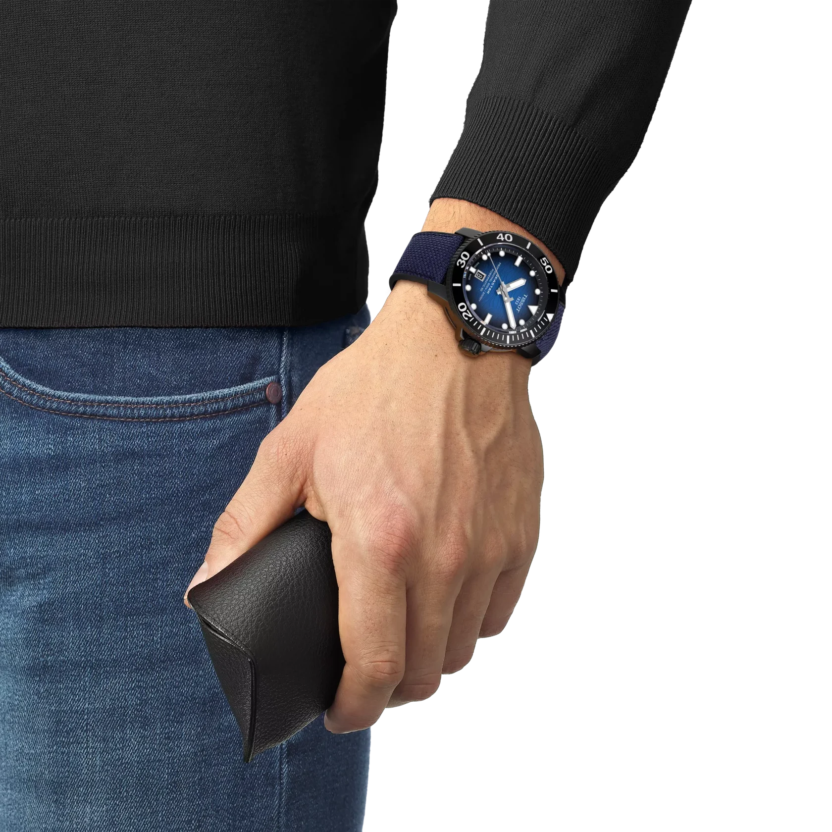 Tissot Tissot Seastar 2000 Automatik, 44mm, blaues Zifferblatt, Kautschukband Herrenuhr T120.907.37.041.00
