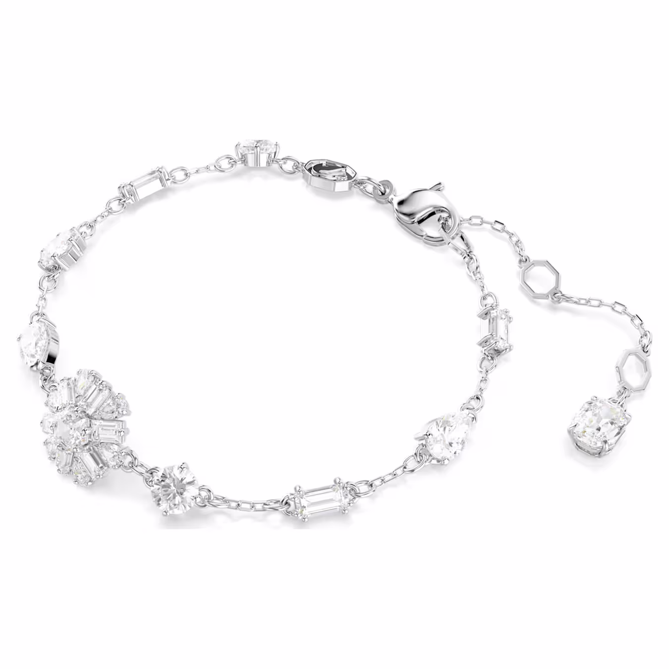Swarovski  Idyllia Armband Verschiedene Schliffe, Schneeflocke, Weiß, Rhodiniert