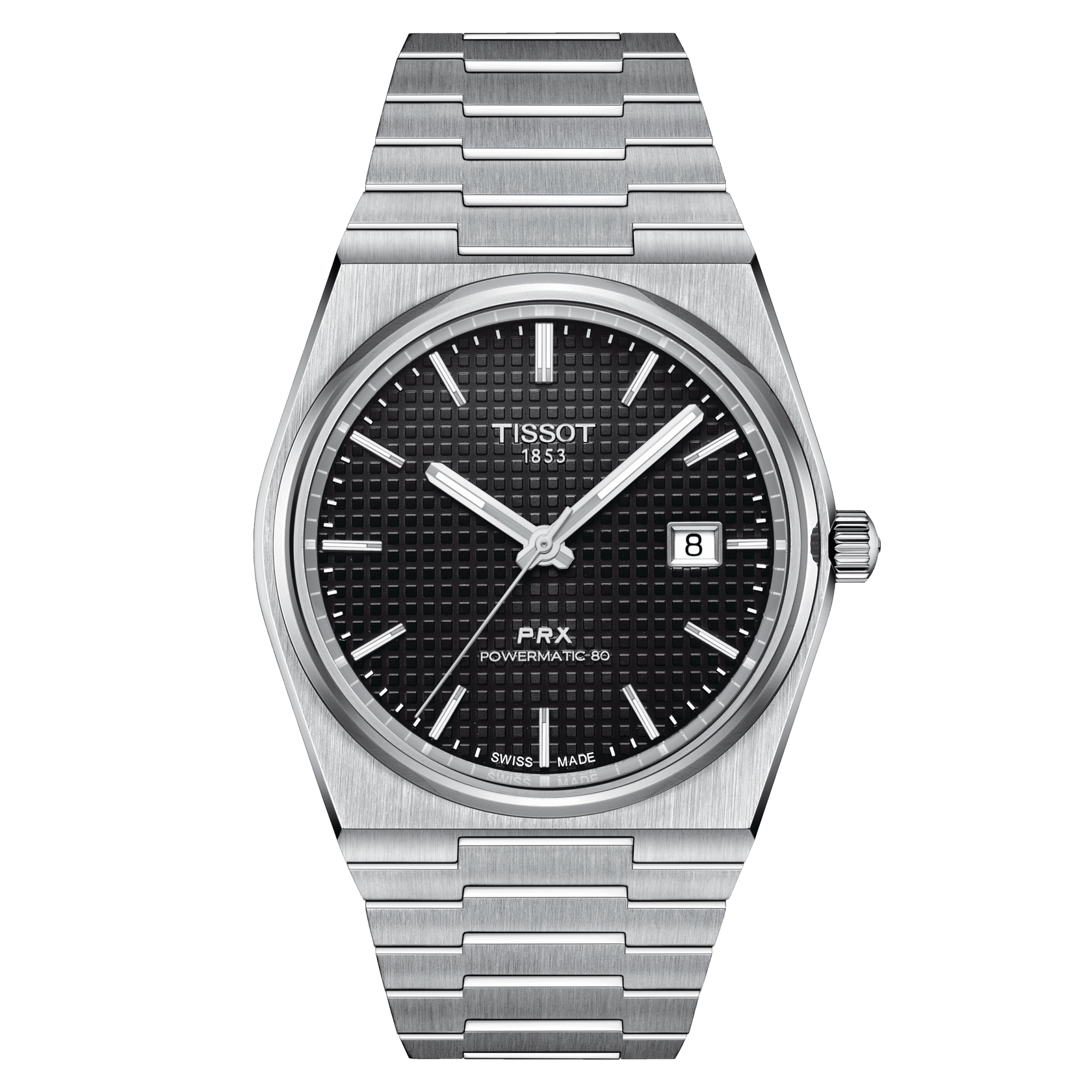 T137-407-11-051-00_1 Tissot PRX men's watch T137.407.11.051.00 set with black leather strap