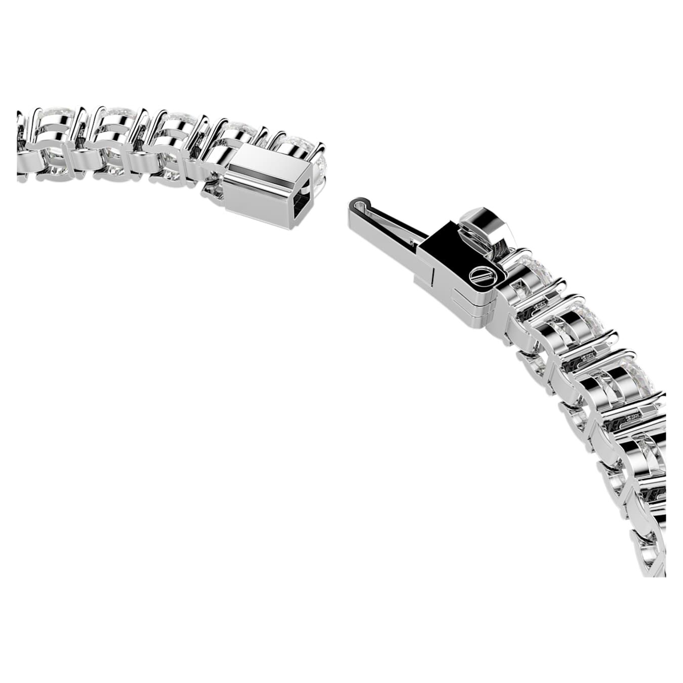 Swarovski Matrix Tennis Armband Rundschliff, Weiß, Rhodiniert