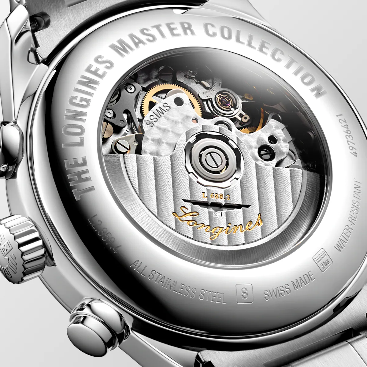 Longines Master Collection Chronograph Silber Lederband Herrenuhr L2.859.4.78.6