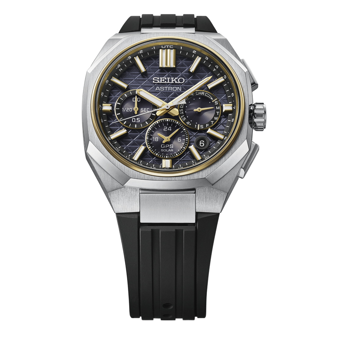 Seiko Astron  GPS Solar,  Titangehäuse, Schwarzes  Silikonband HAB003J1