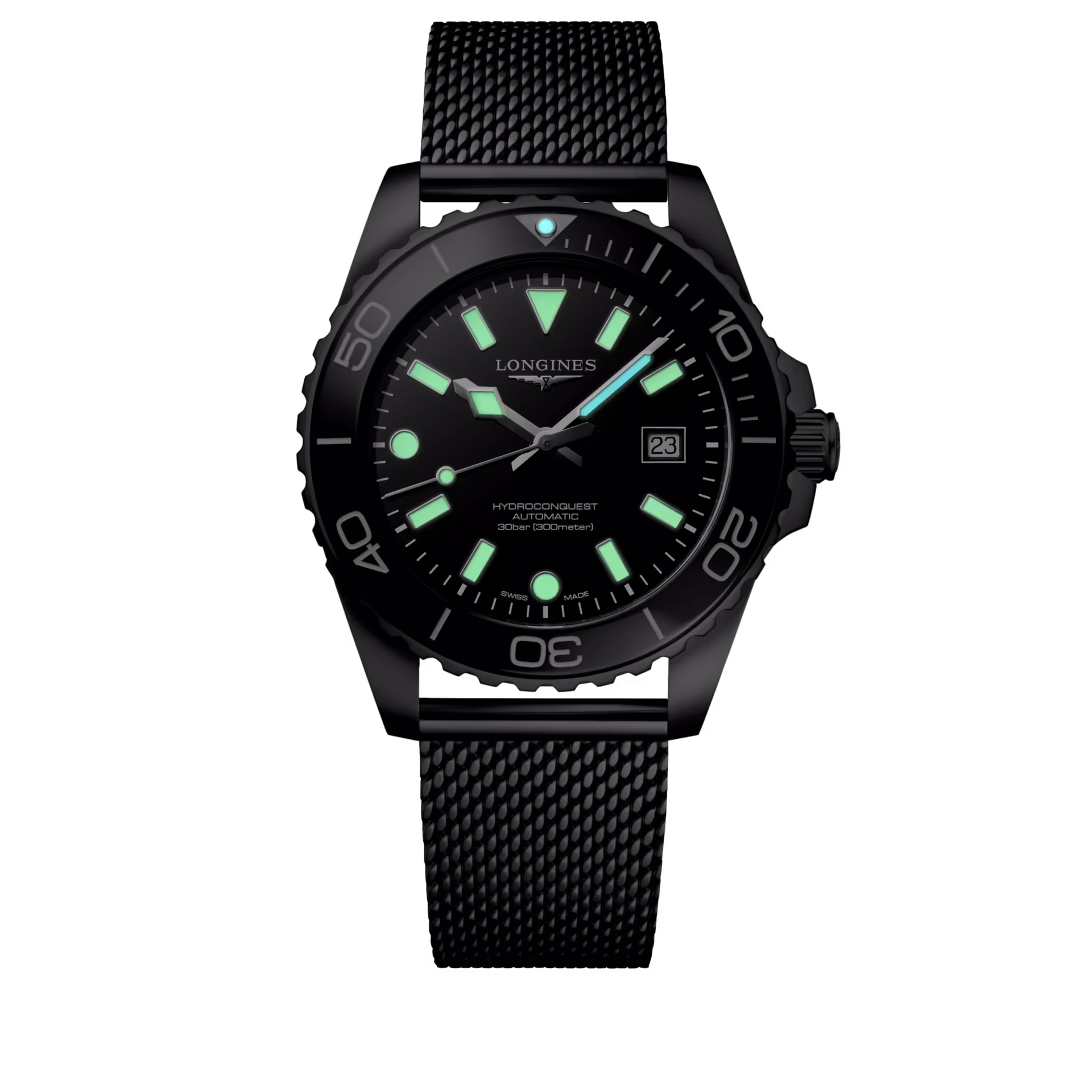 Longines Hydroconquest 42mm schwarz Herrenuhr L3.788.4.70.6