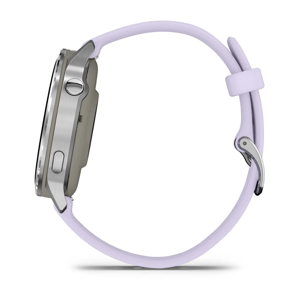 Garmin Venu® 4 - 41 mm Grau/Silber mit Schnellwechsel-Silikon-Armband 18 mm Lavendelblau Unisexuhr 010-03013-01