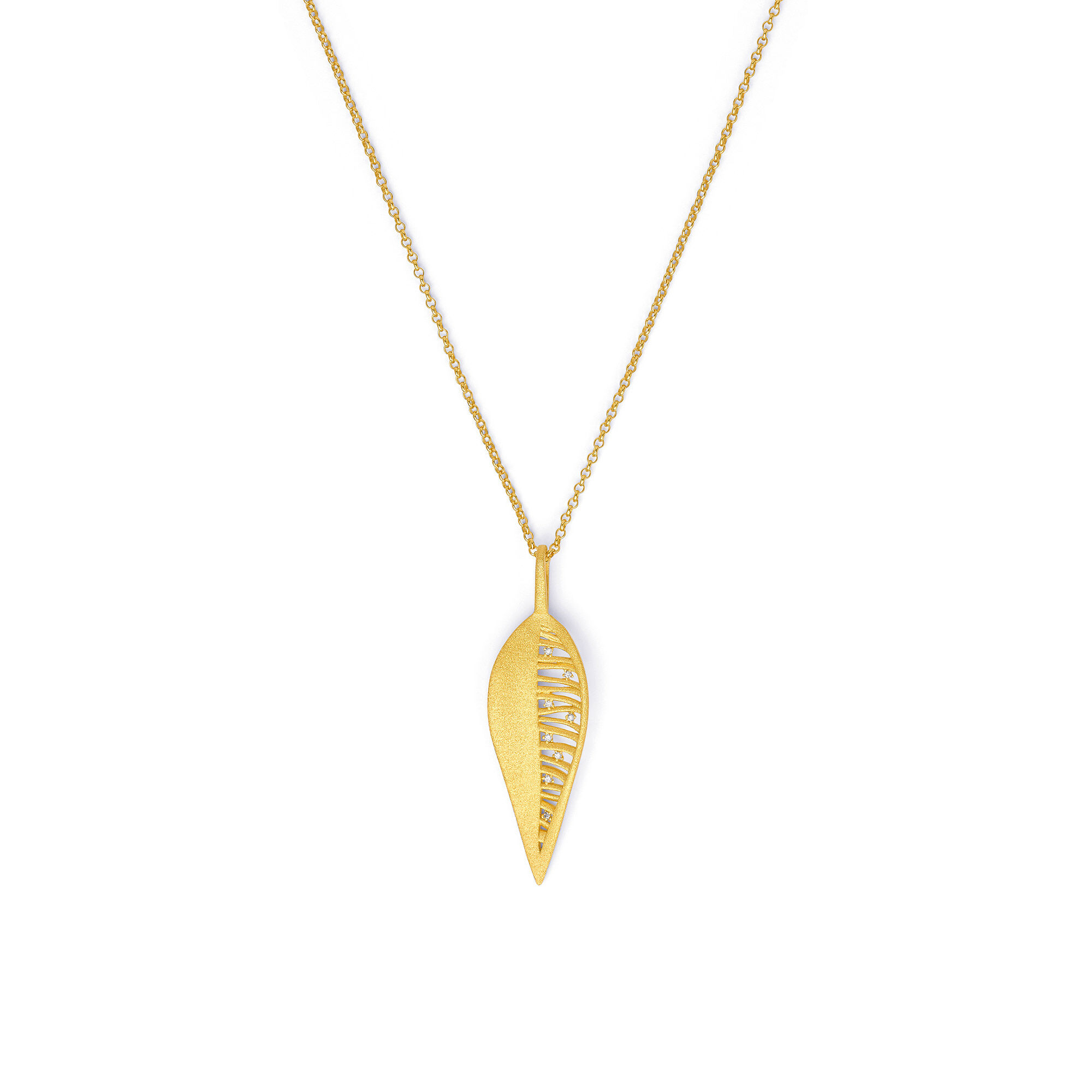 Bernd Wolf Feder Ketten Anhänger Zirkonia 925er Sterlingsilber