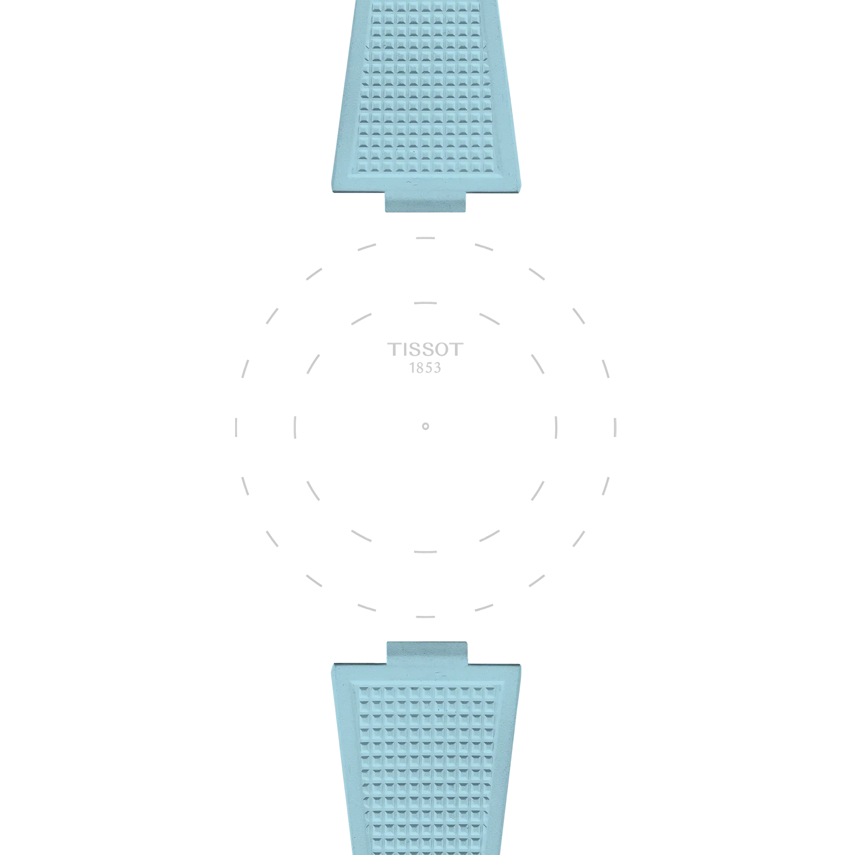 Tissot Ersatzarmband Kautschuk blau 12 mm, für PRX T852.050.985