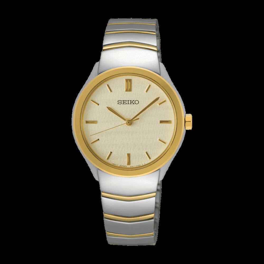 Uhr-Damen-Classique-Uhrwerk-Quarz-Bicolor Seiko 3 hand quartz women's watch SUR550P1