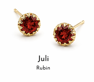 Birth Stone, Geburtsstein Ohrtecker 925/- Silber Juli Rubin