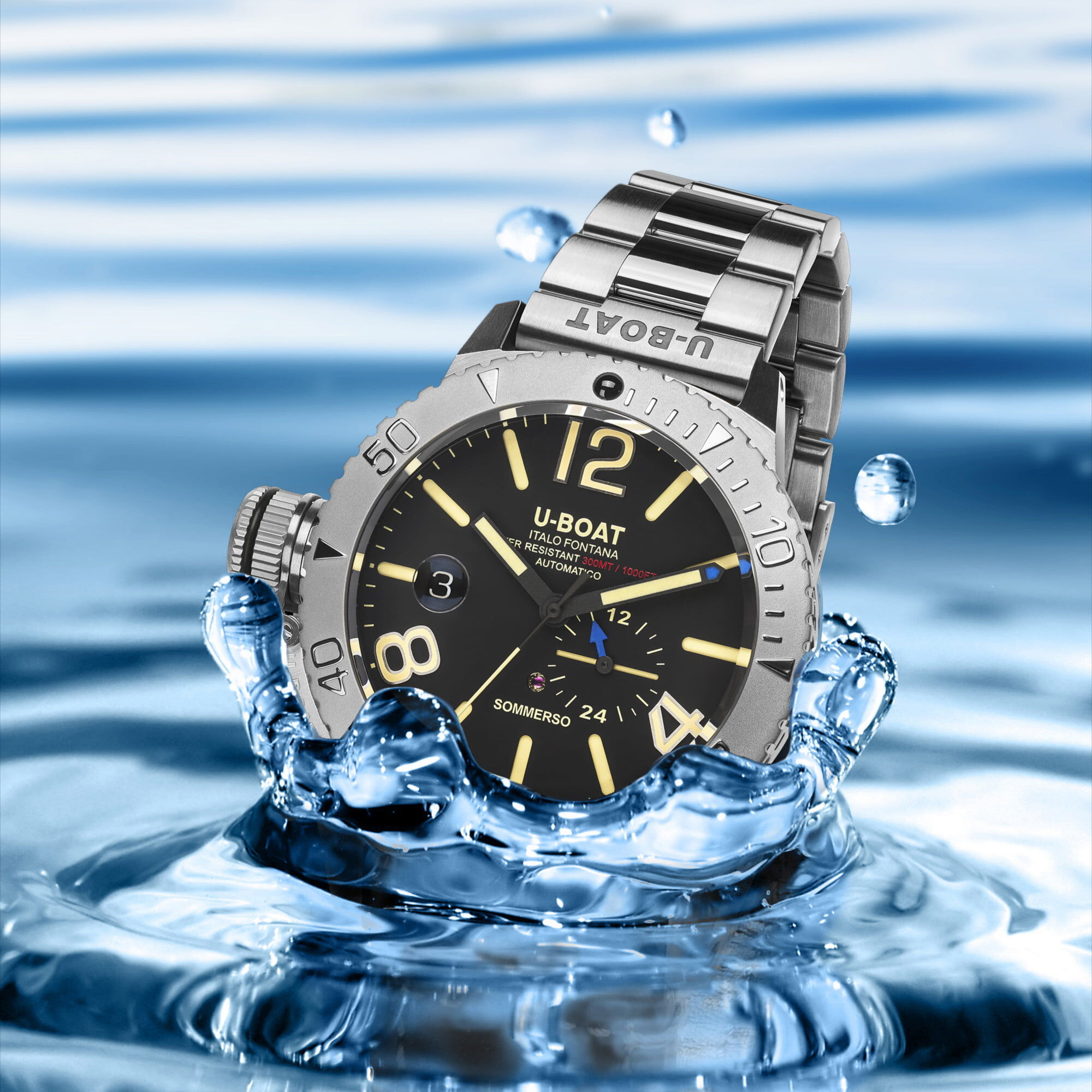 9007A_MTem U-Boat Automatic Sommerso Steel 45mm Men's Watch 9007/A/MT