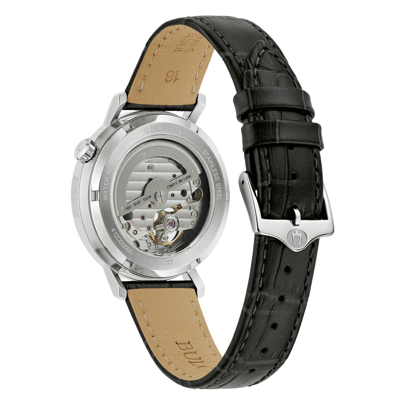 Bulova Aerojet Automatik 42 Stunden Gangreserve, Lederarmband Herrenuhr 96A317