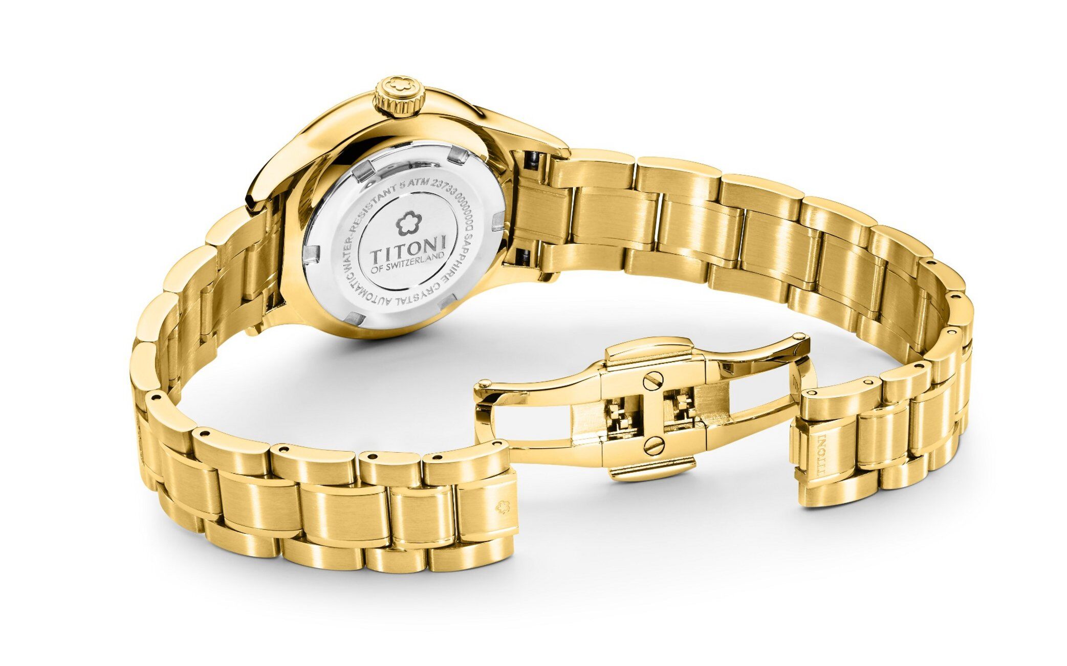 Titoni Airmaster Automatik, Gelbgold Damenuhr 23733G-651