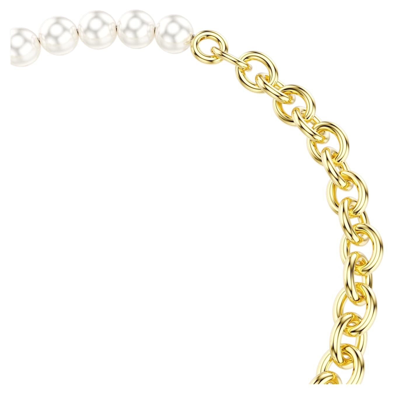 Swarovski  Idyllia Armband Kristallperle, Weiß, Goldlegierungsschicht