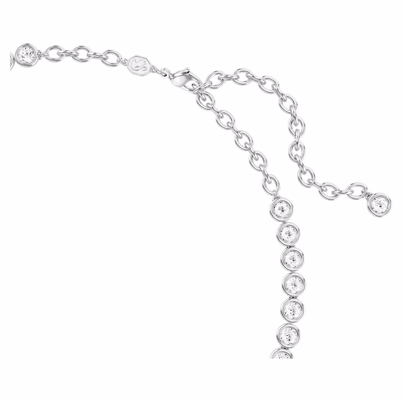 Swarovski  Imber Tennis Halskette Rundschliff, Weiß, Rhodiniert